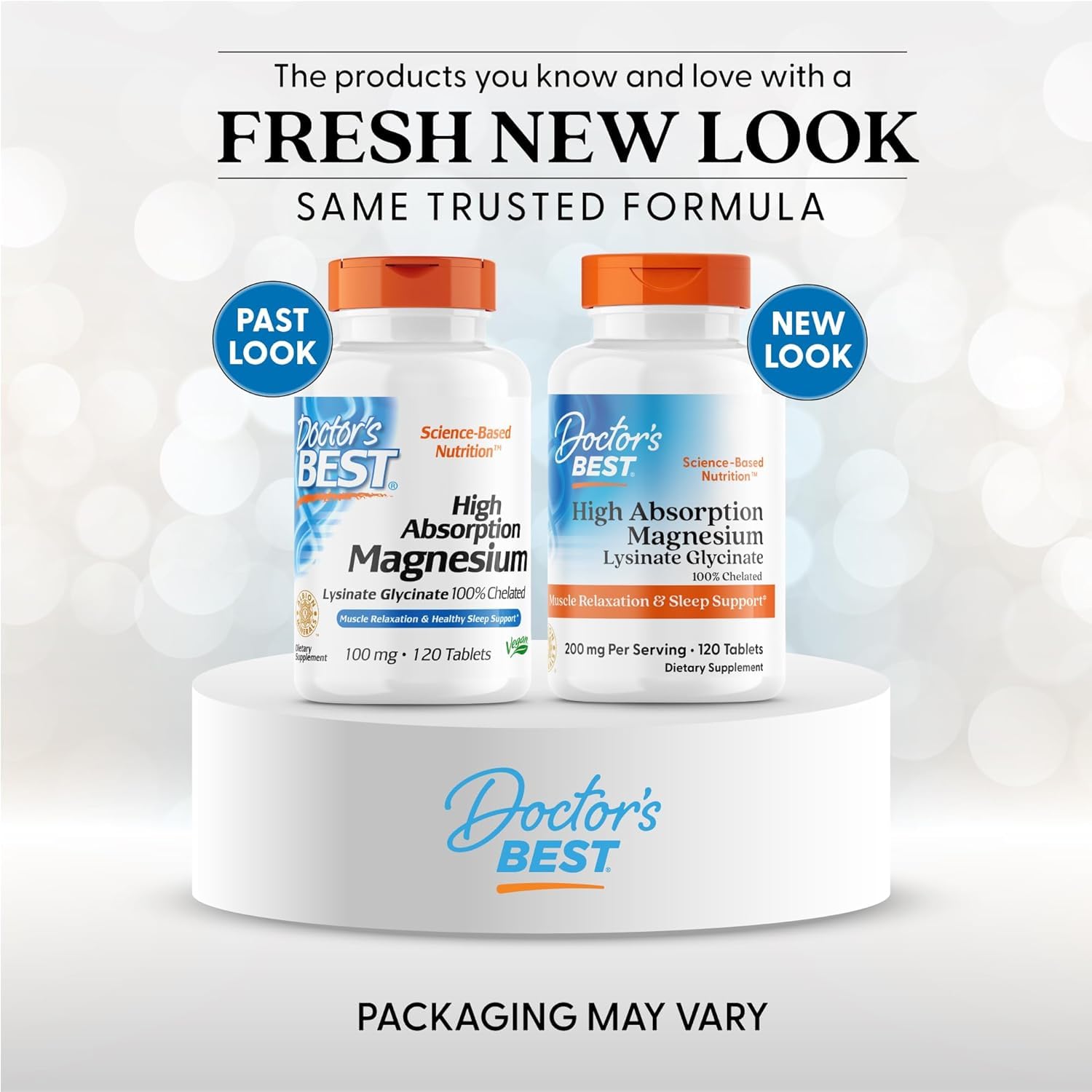 Doctor's Best, tablettes magnésium 200 mg, absorption potentielle rapide.