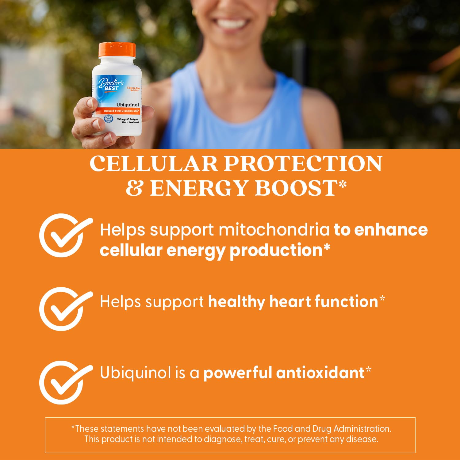 Doctor's Best Ubiquinol cœur: illustration montrant le soutien potentiel au système cardiovasculaire.