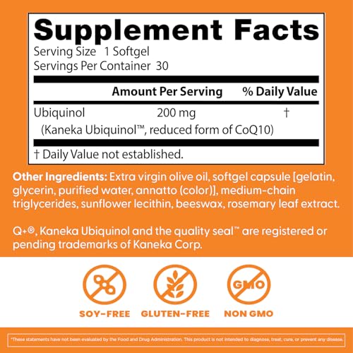 Doctor's Best Ubiquinol, etiquette-produit montrant les informations