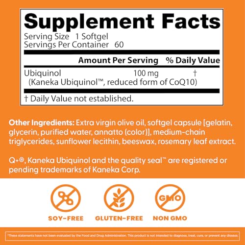 Doctor's Best Ubiquinol gélules: aperçu proche des capsules, favorisant absorption et utilisation par le corps.