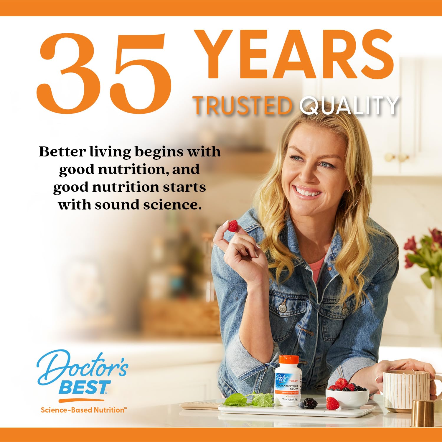 Doctor's Best Ubiquinol sans allergènes: produit sans soja et sans gluten pour besoins spécifiques.