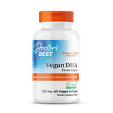 Doctor's Best DHA végétal d'algues — bouteille élégante soutient la concentration possible.