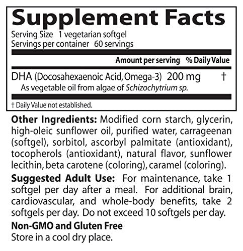 Doctor's Best DHA d'algues — option durable pour la santé et le bien-être.