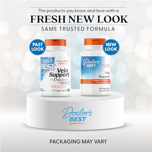 Doctor's BEST Vein Support capsules visibles montrant la formule ciblée pour les jambes