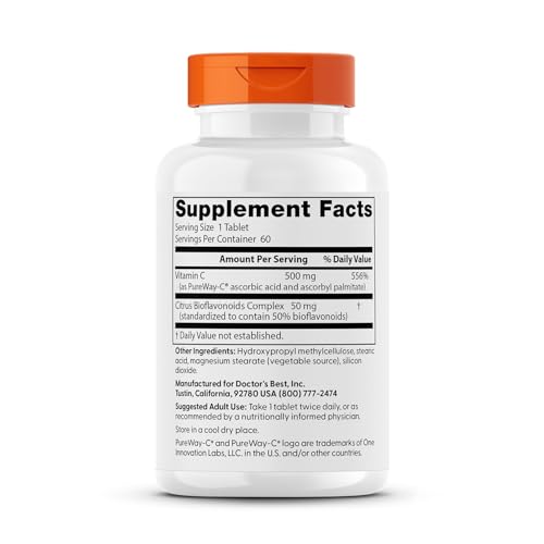 Doctor's Best Vitamine C haute absorption – tablettes pour libération prolongée.