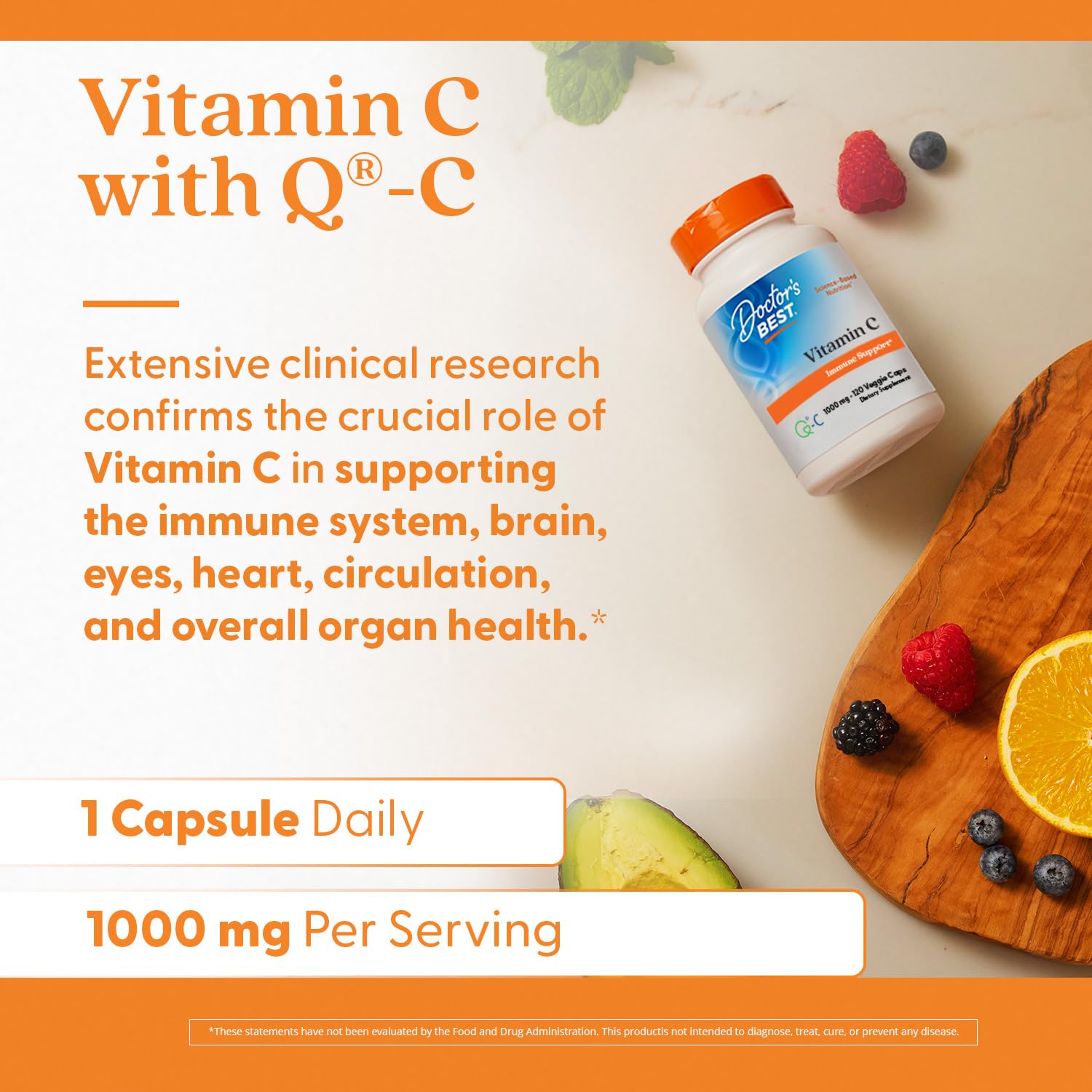 Label informatif Doctor's Best Vitamin C Q-C offrant traçabilité