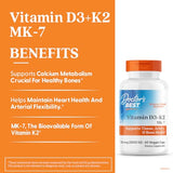 Doctor's Best Vitamine D3 K2 - gélules végétales: format pratique.