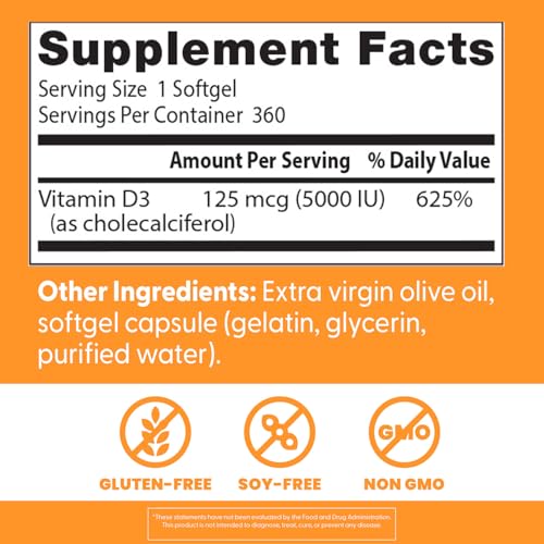 Doctor's BEST vitamine D3, gélules molles, support potentiel de la fonction immunitaire.