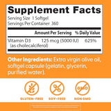 Doctor's BEST vitamine D3, gélules molles, support potentiel de la fonction immunitaire.