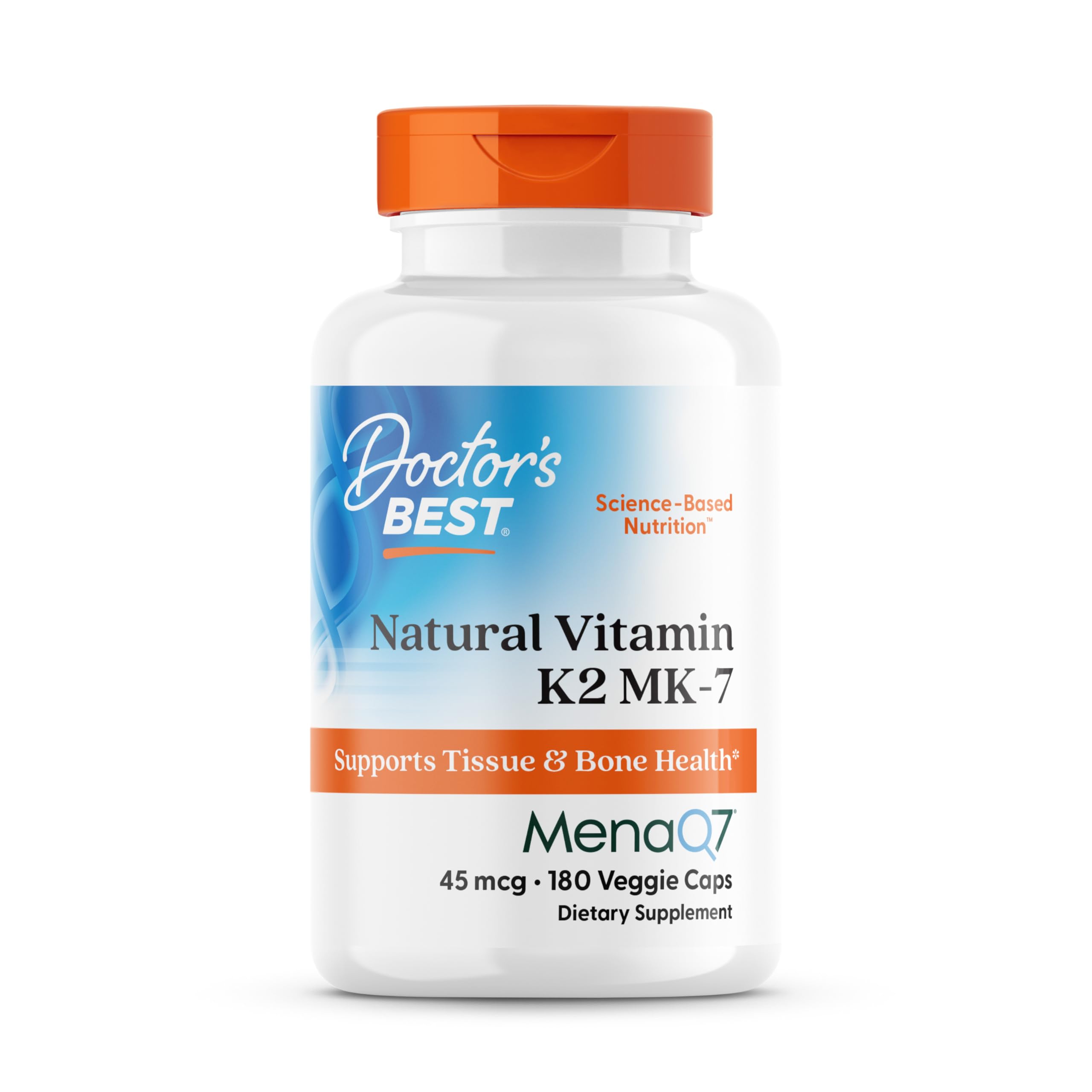 Doctor's Best Vitamine K2 MK7 – capsules dans bouteille, soutien potentiel des os.