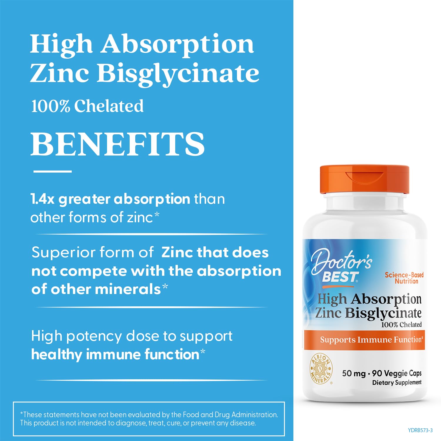 Fiche-produit Doctor's BEST zinc bisglycinate – composition et dosage