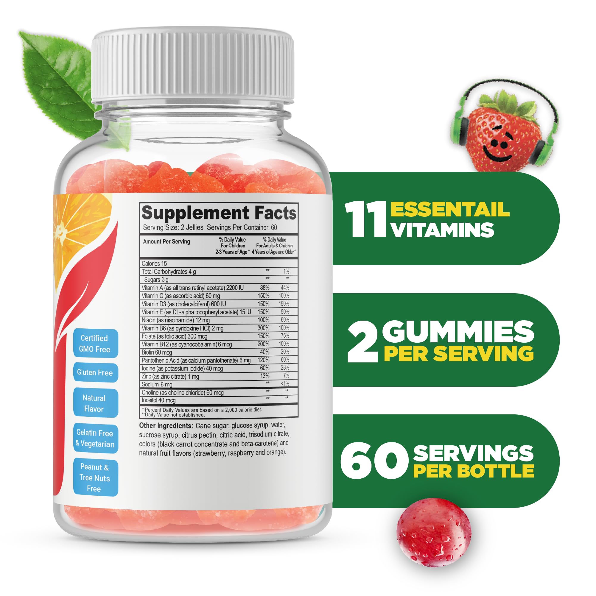 Gommes sans gluten Docteurs Orders Finest pour enfants, faciles à mâcher