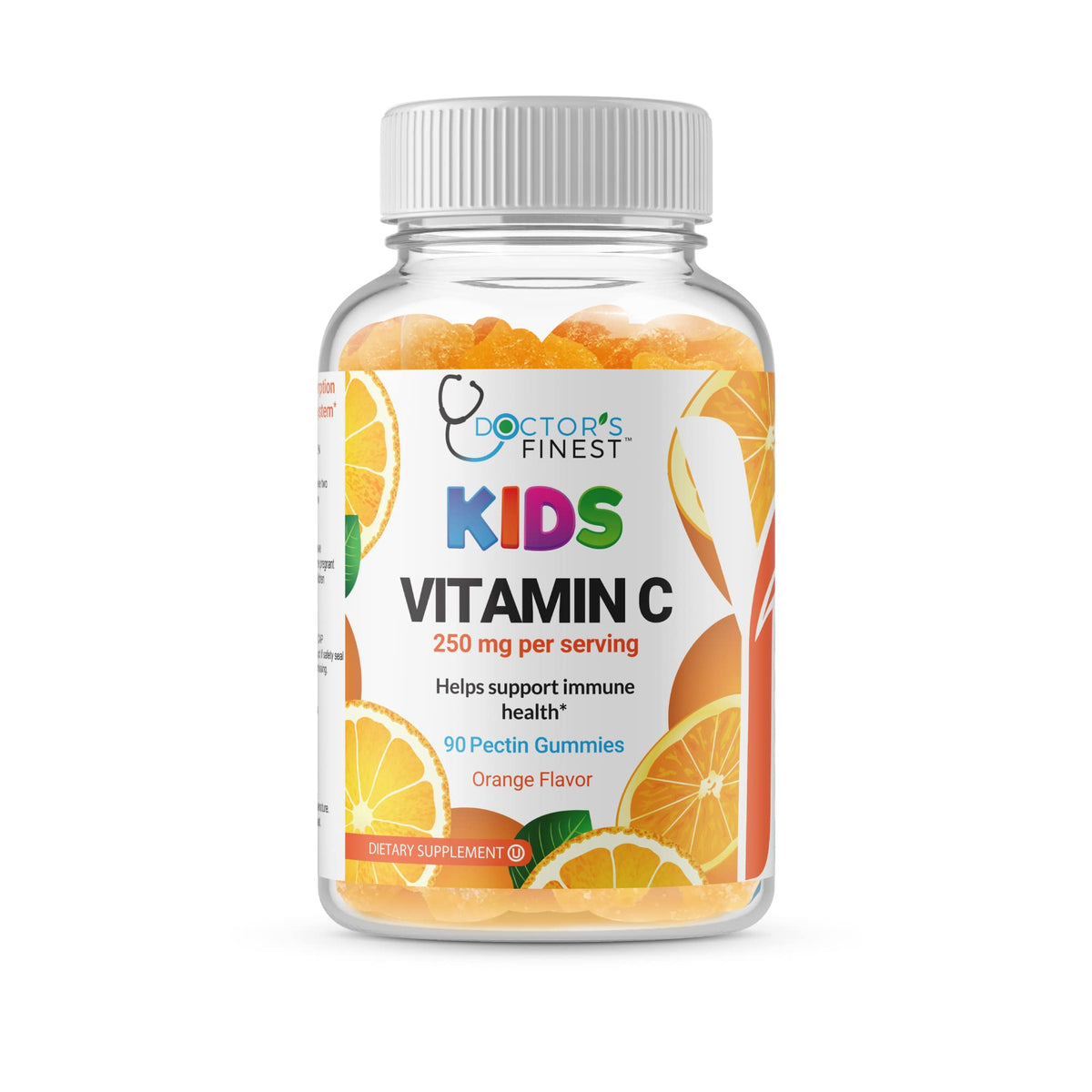 Gommes Doctors Orders vitamine C pour enfants, couleur orange et emballage attrayant.