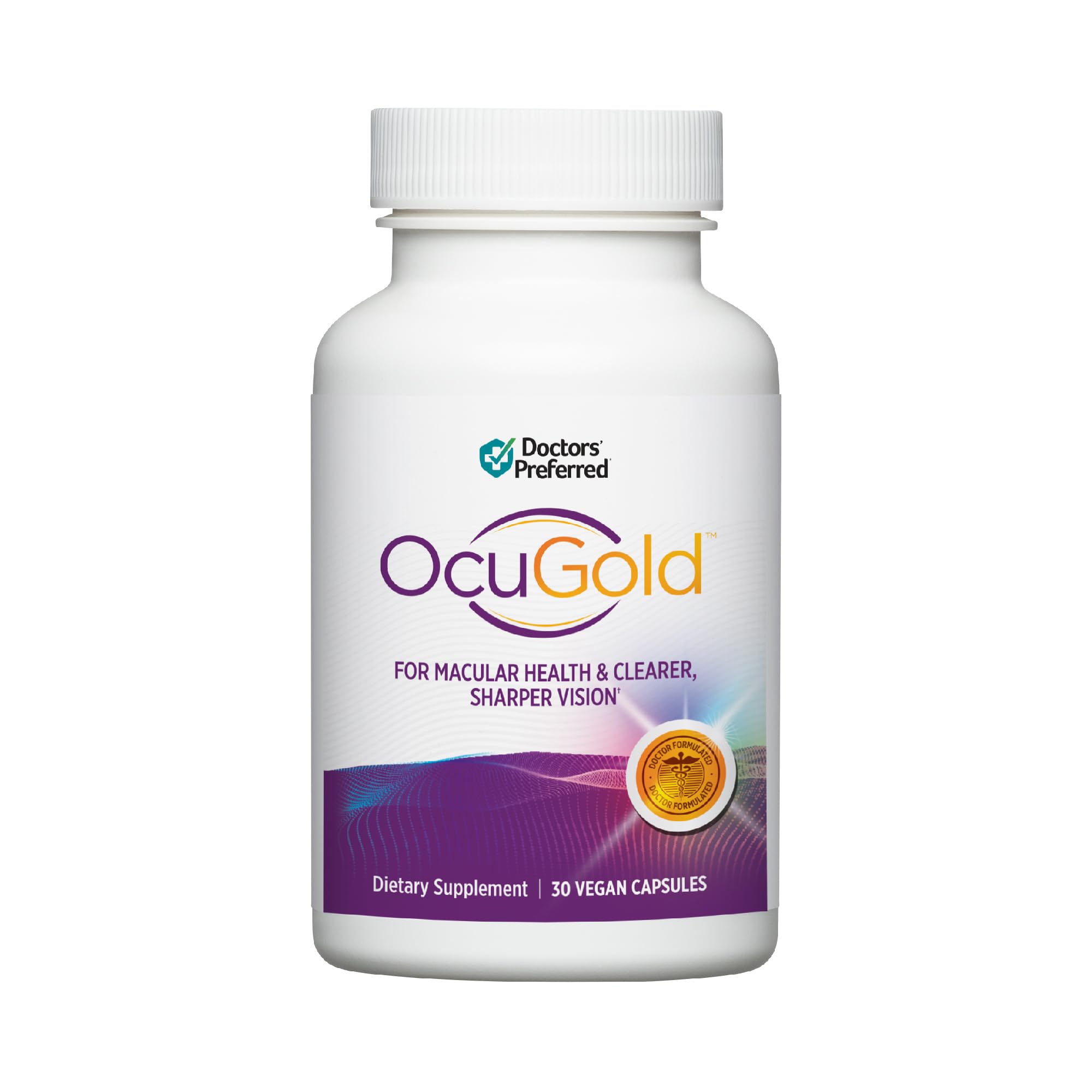 DOCTORS' PREFERRED OCUGOLD capsules: soutien à la clarté visuelle et fatigue oculaire réduite.