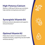 Étiquette Doctor's Recipes Calcium D3 K2, information claire sur l'emballage.
