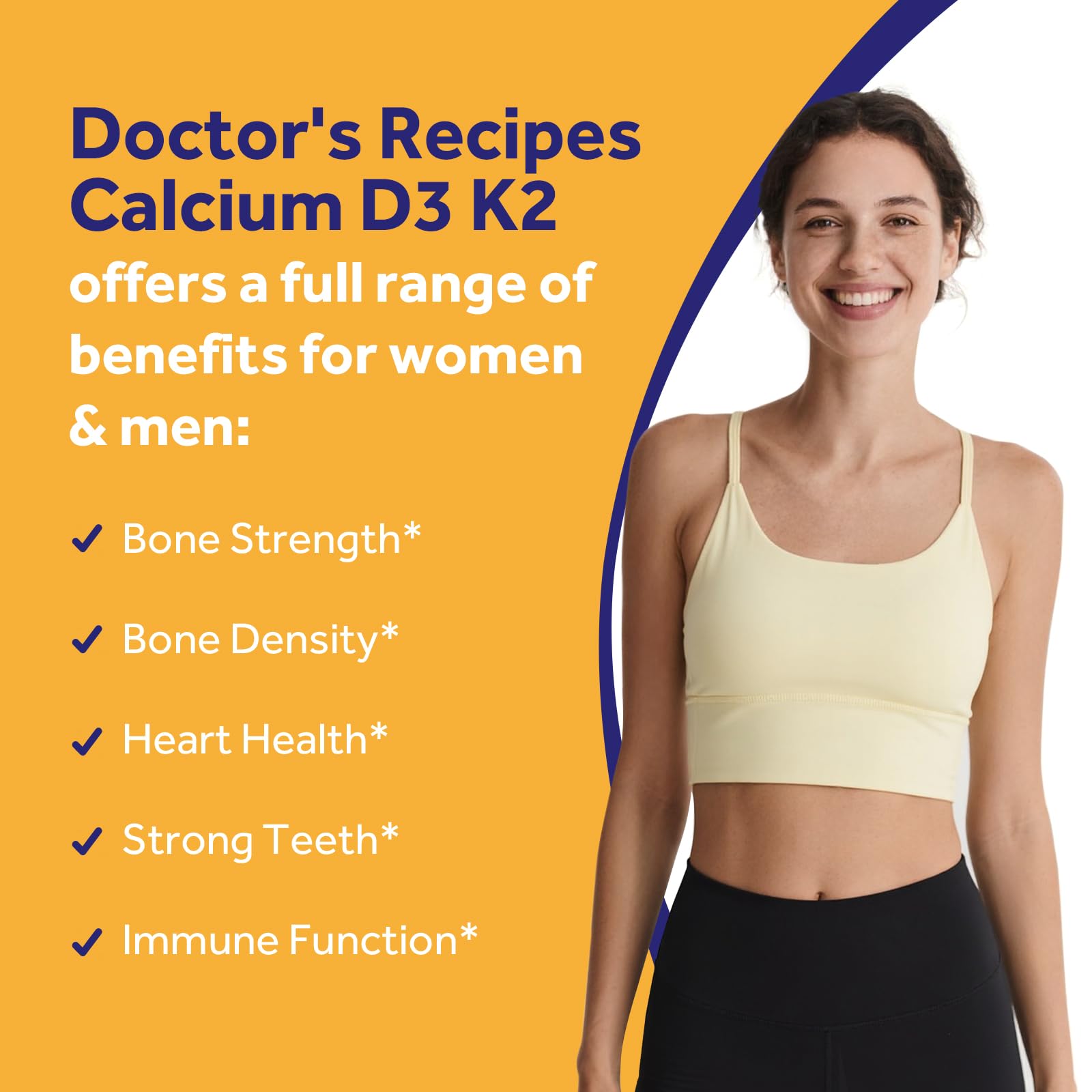 Tablette Doctor's Recipes D3 et K2, meilleure absorption du calcium.