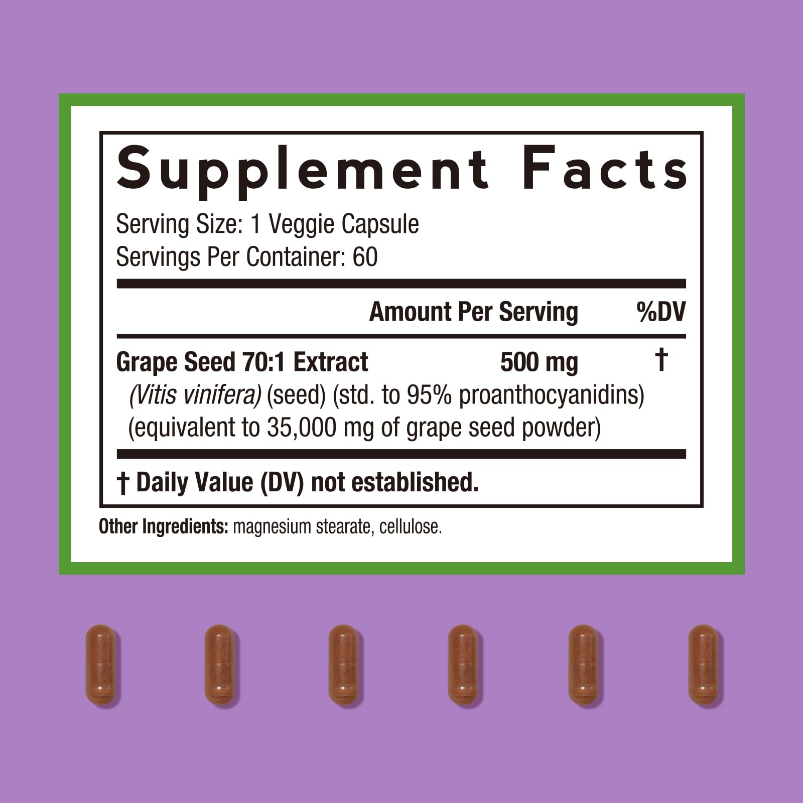 Doctor's Recipes Extrait de pépins de raisin – capsules faciles à avaler pour une routine