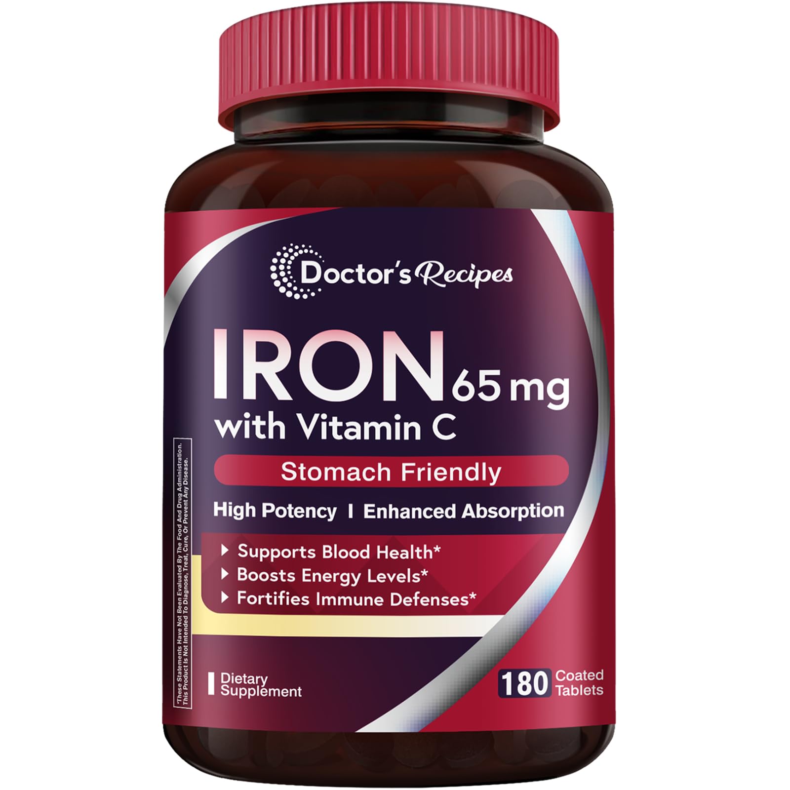Doctor's Recipes Fer65 vitamine C – bouteille montrant l emballage et l efficacité potentielle.