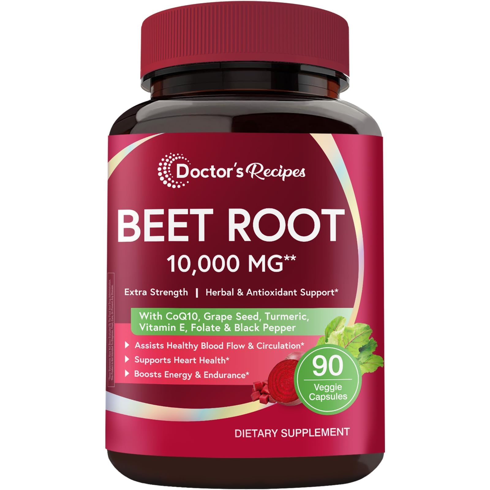 Doctor's Recipes flacon betterave extrait 20:1 pour soutenir la circulation.
