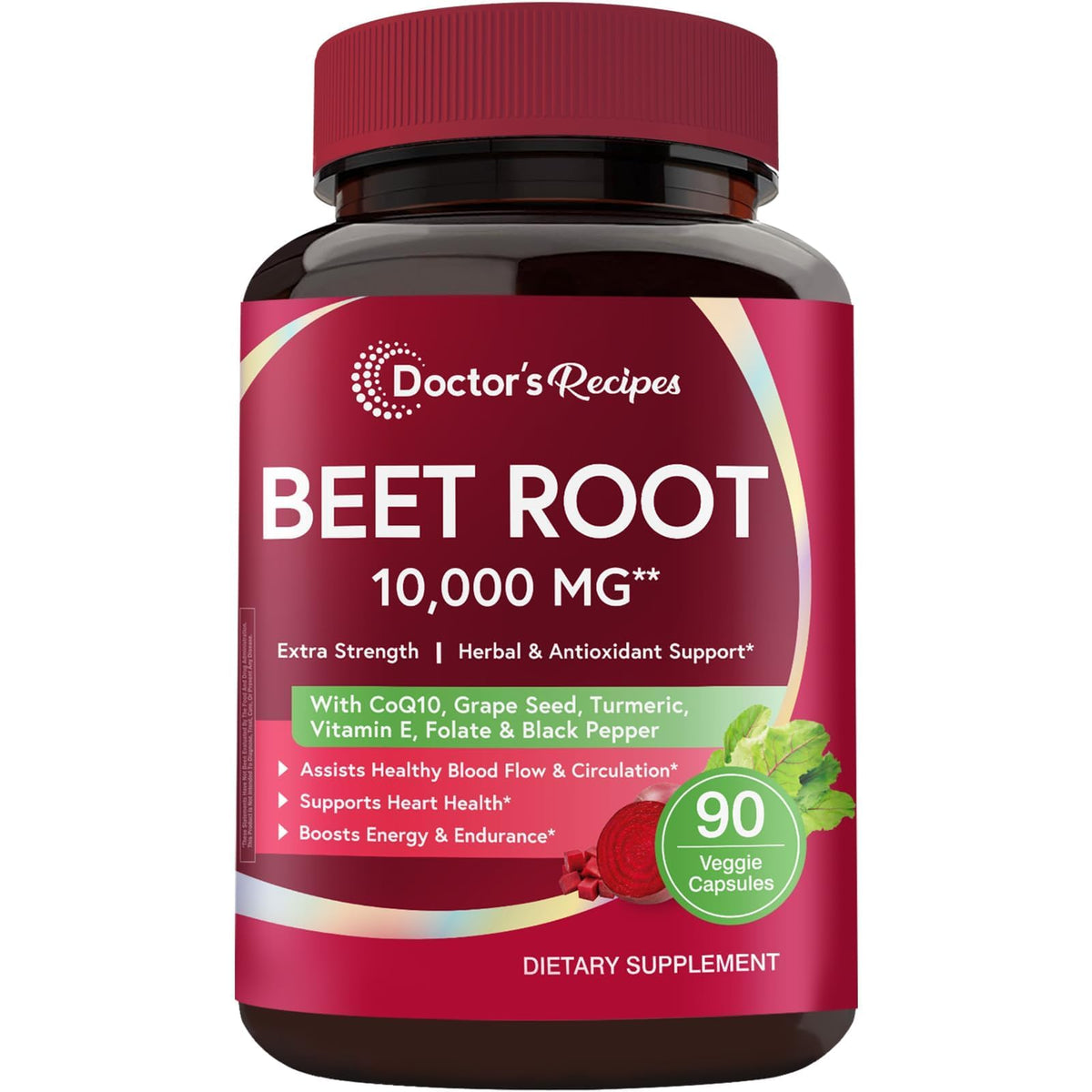 Doctor's Recipes flacon betterave extrait 20:1 pour soutenir la circulation.