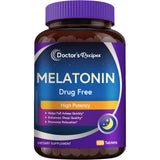 Doctor's Recipes Mélatonine 10 mg - bouteille visible, soutien potentiel du sommeil naturel