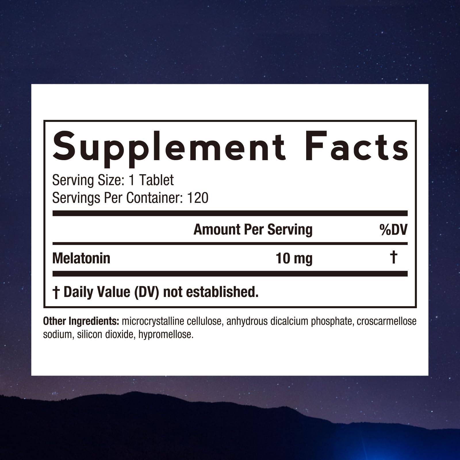 Doctor's Recipes Mélatonine 10 mg - étiquette lisible, source naturelle potentielle pour l'endormissement