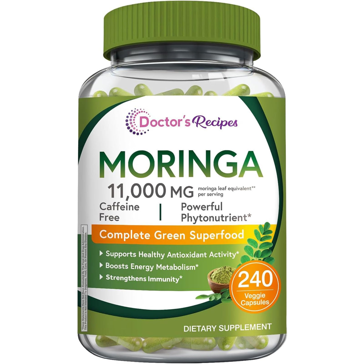 Doctor's Recipes Moringa gelules : apport fort en moringa pour énergie