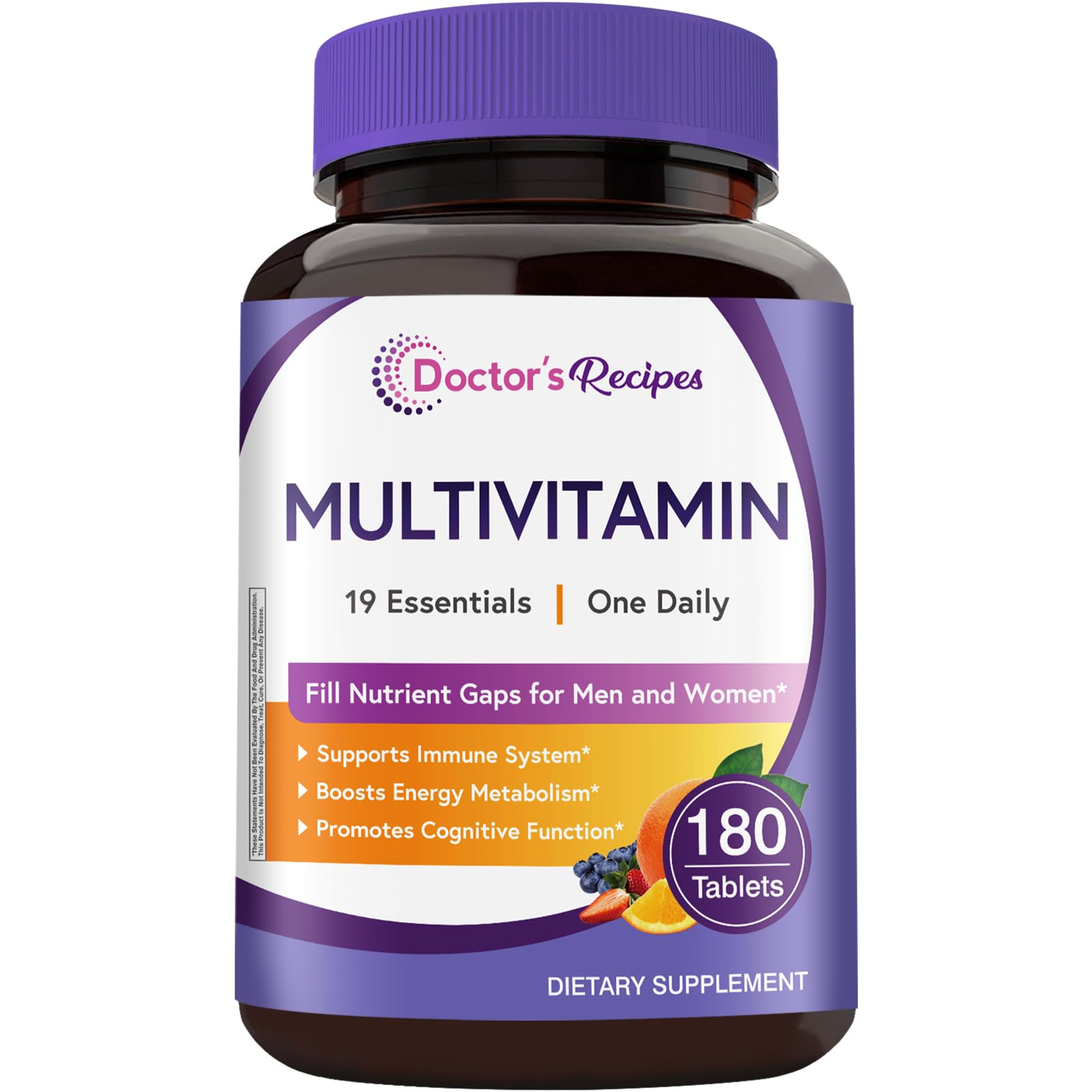 Doctor's Recipes Multivitamine: bouteille et étiquette prête pour le quotidien