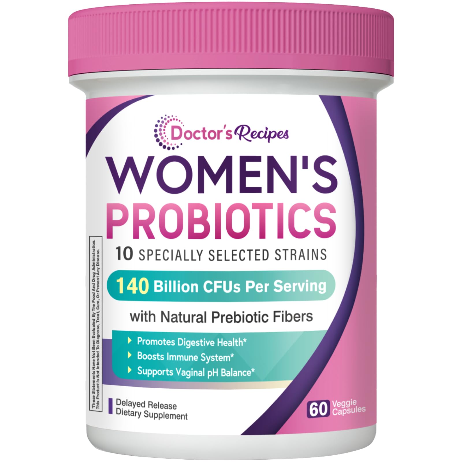 Doctor's Recipes Probiotiques pour femmes – bouteille portable soutien flore intestinale et vaginale