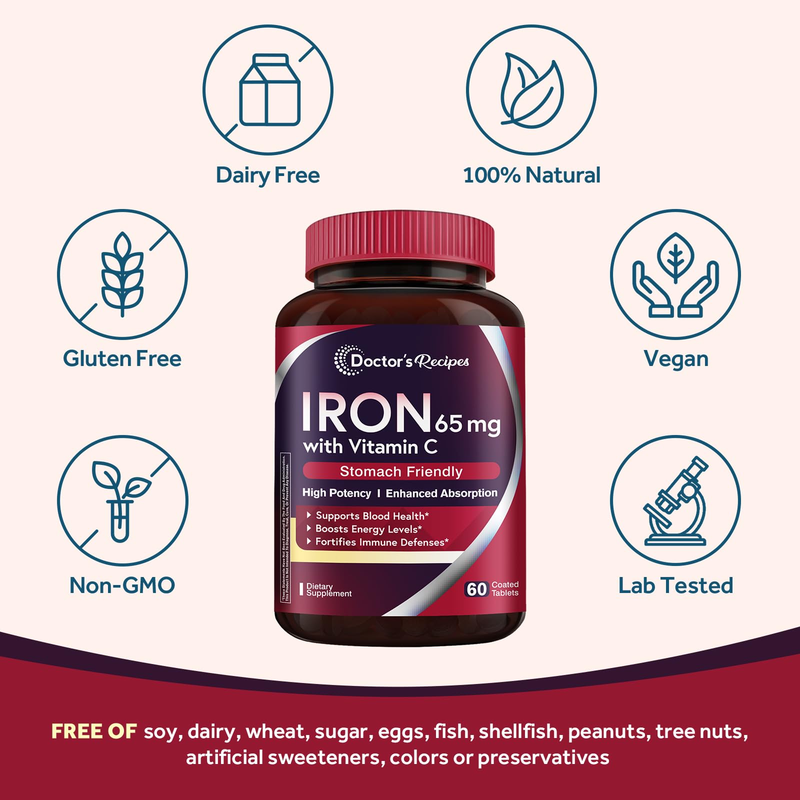 Doctor's Recipes Formulation vegan non GMO – ingrédients propres et éthiques.