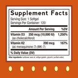 Doctor's Recipes Vitamine D3 K2 - bouchon et gélules pour soutien immunitaire.