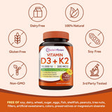 Doctor's Recipes Vitamine D3 K2 - fabrication américaine, formule sans soja et gluten.