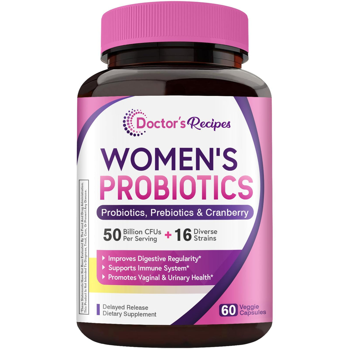 Doctor's Recipes Probiotiques femmes - bouteille : soutien digestif quotidien et flore féminine équilibrée.