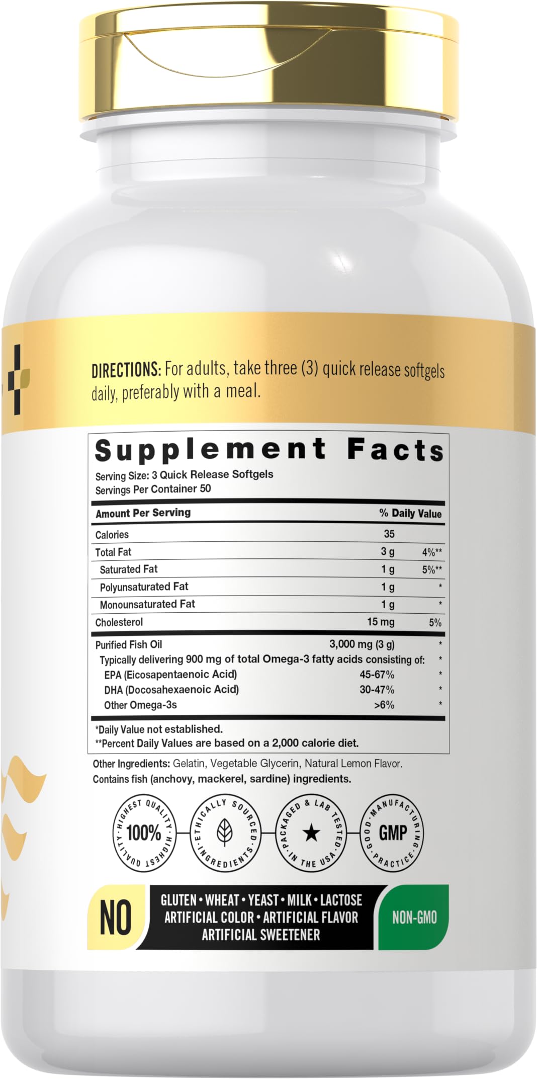 Doctor's Way softgels omega-3 EPA et DHA – capsules faciles à avaler.