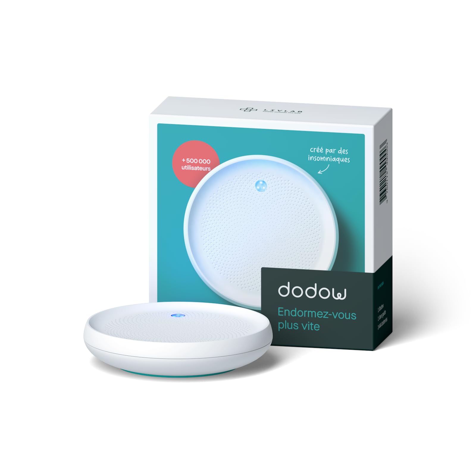 Dodow, lumière guidant la respiration pour s'endormir naturellement.
