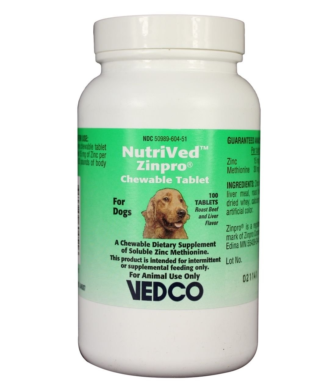 Marque DOG pour DOG, comprimés NutriVed ZinPro à croquer, soutien quotidien pratique.