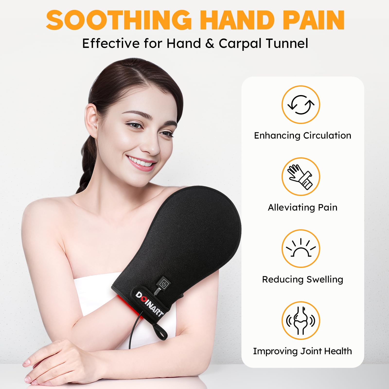 Mode 4 niveaux pour adapter la luminotherapie aux besoins des mains