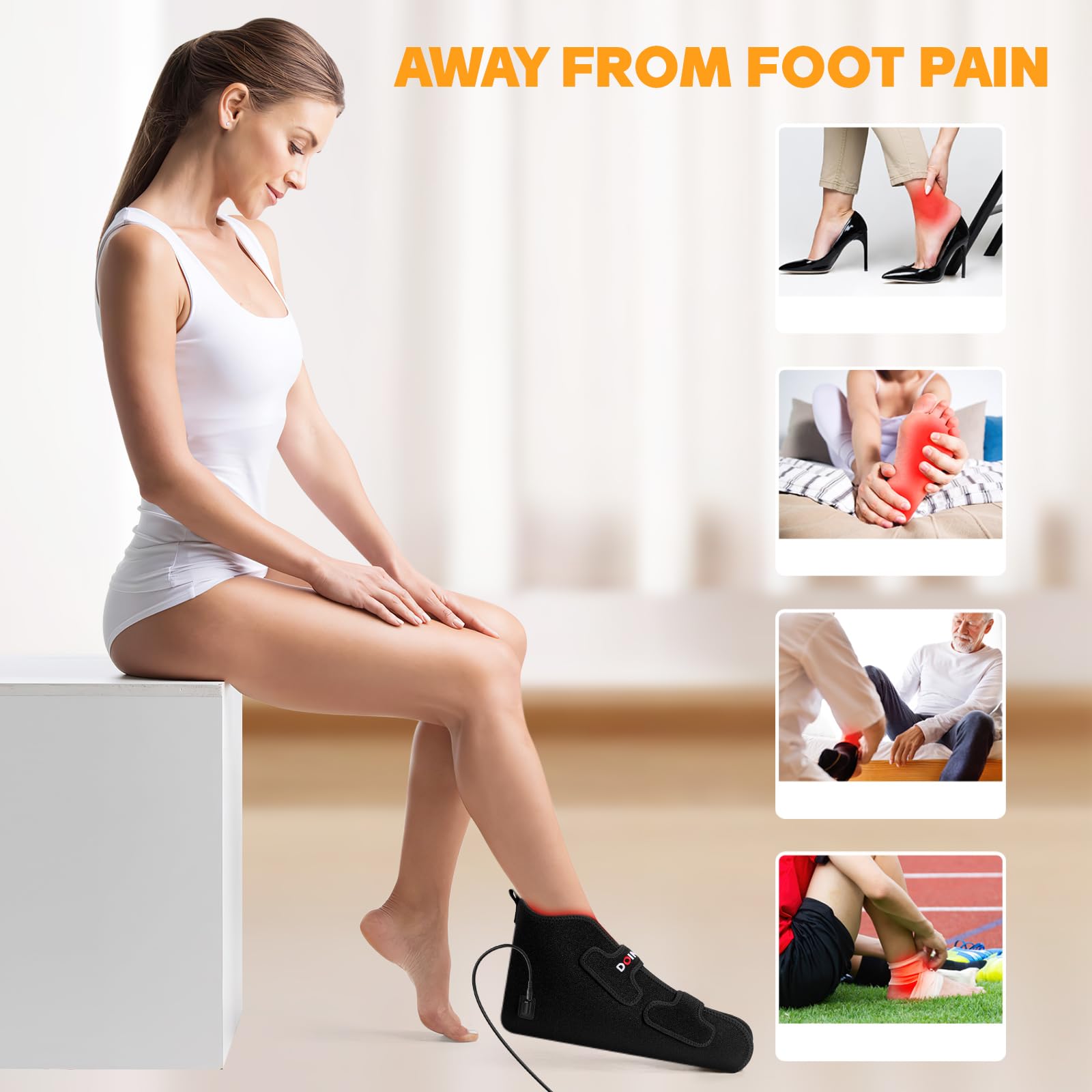 Doinart: thérapie pieds 660nm-880nm offrant chaleur réconfortante.