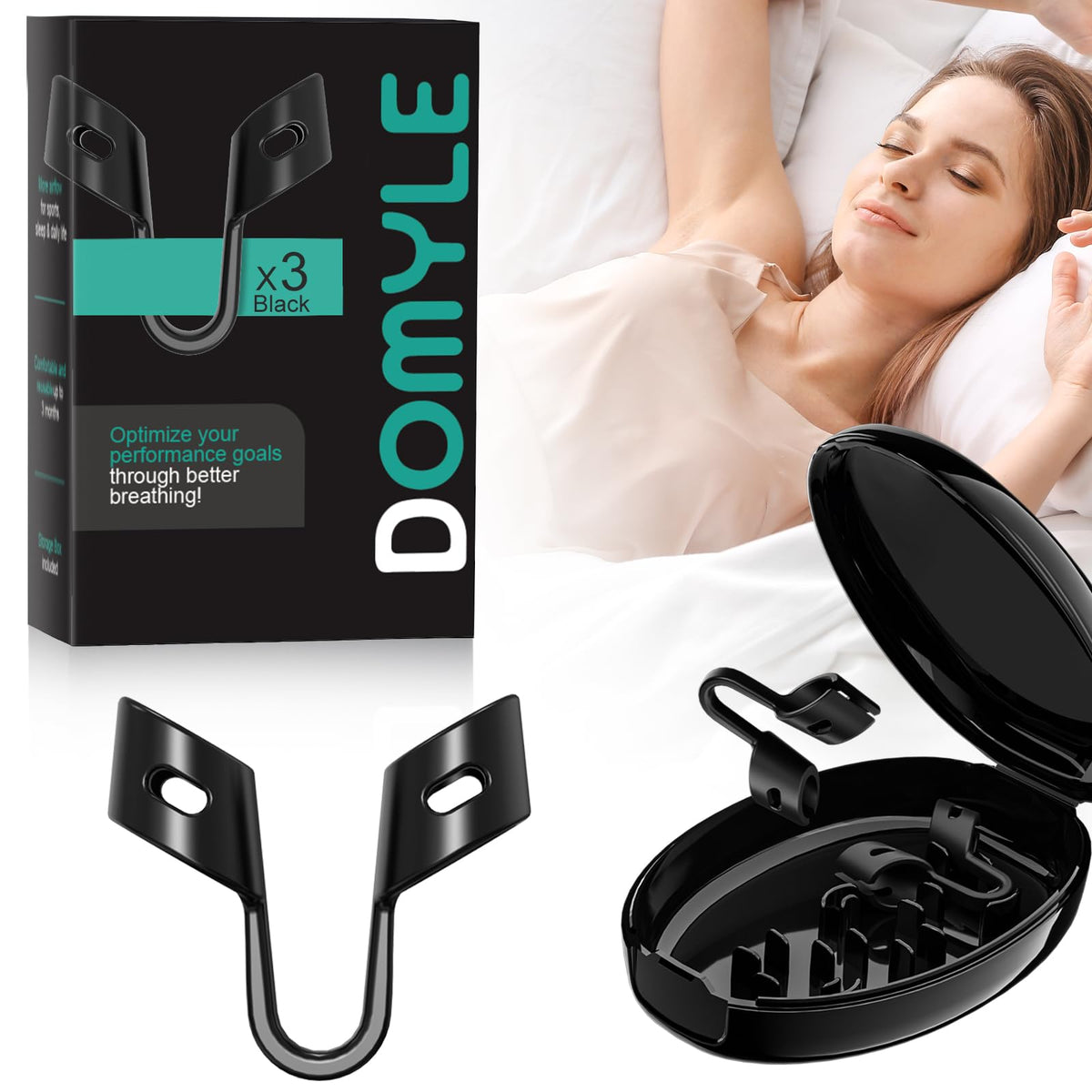 Domyle dilatateur nasal pour dormir, améliore le flux d'air nocturne et le confort