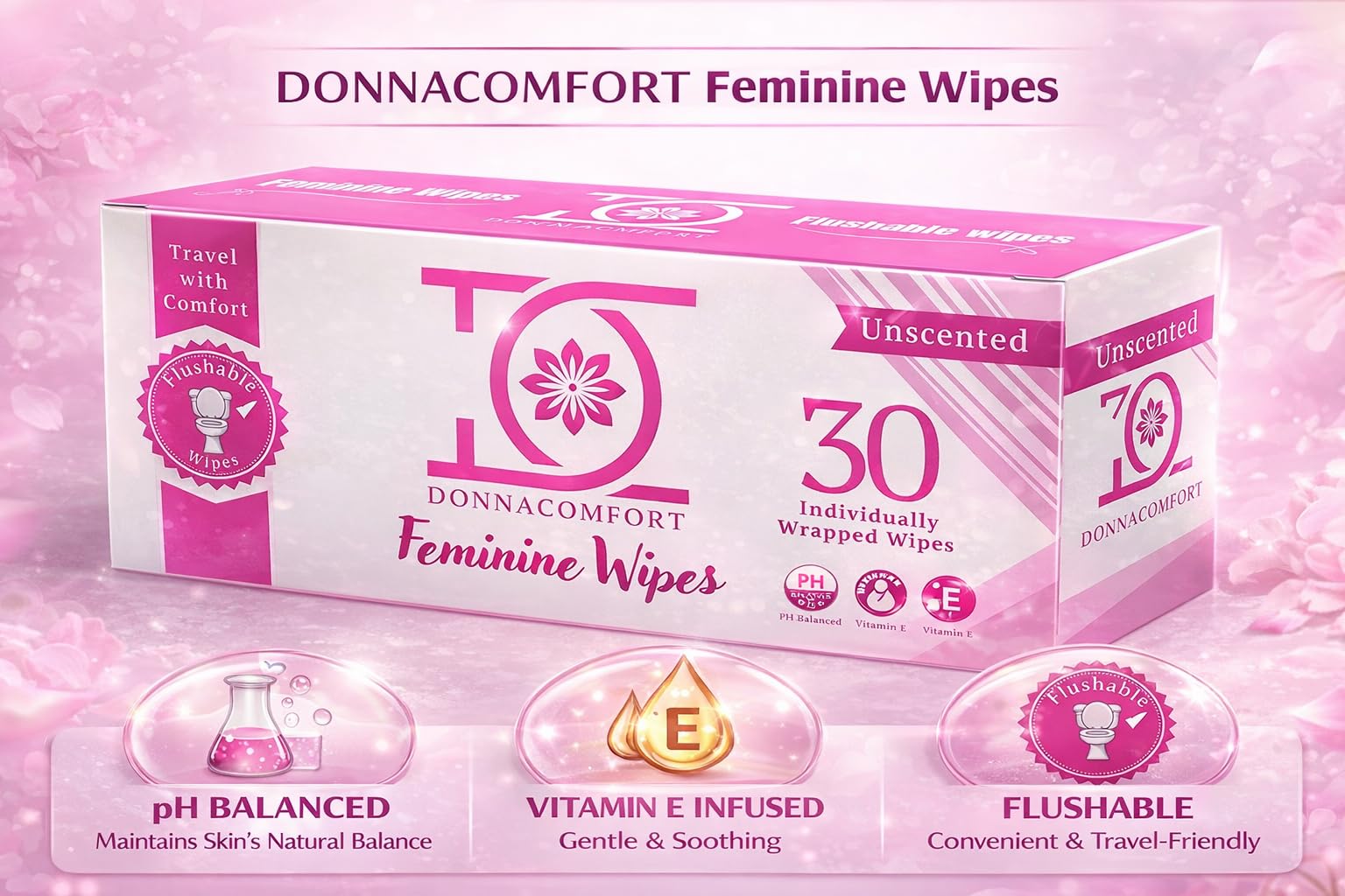 DonnaComfort texture douce sur peau sensible, sensation fraîche et confortable.