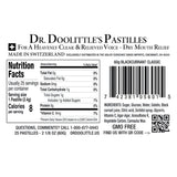 DOOLITTLE étiquette cassis et arôme fruité sur l'emballage.