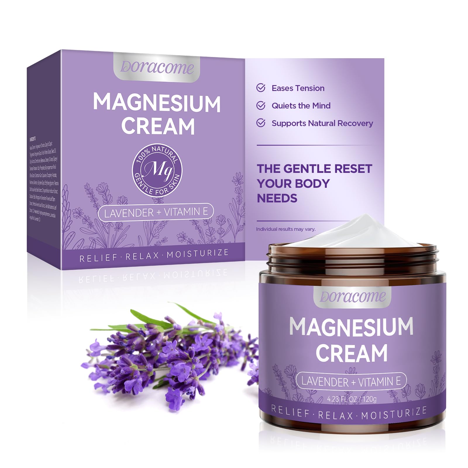 Doracome Crème Magnésium Nuit — bouteille pratique pour une routine nocturne apaisante.