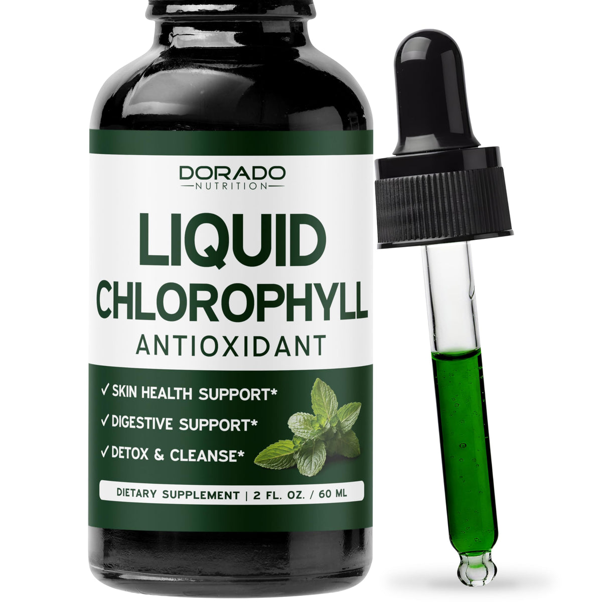 Chlorophylle liquide DORADO NUTRITION – bouteille 60 ml pour énergie et fraîcheur.