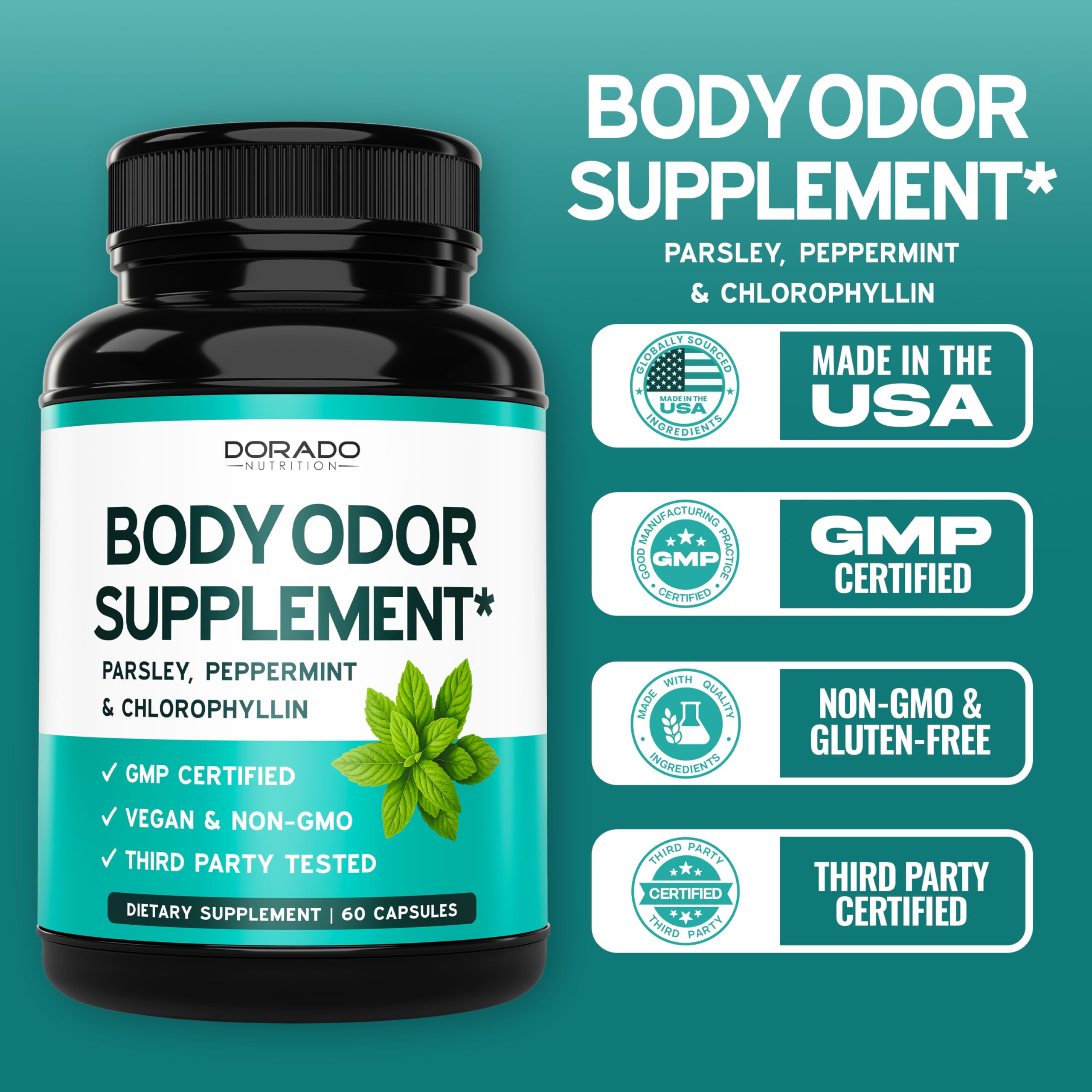 Peau plus nette et éclatante avec chlorophylle Dorado Nutrition.