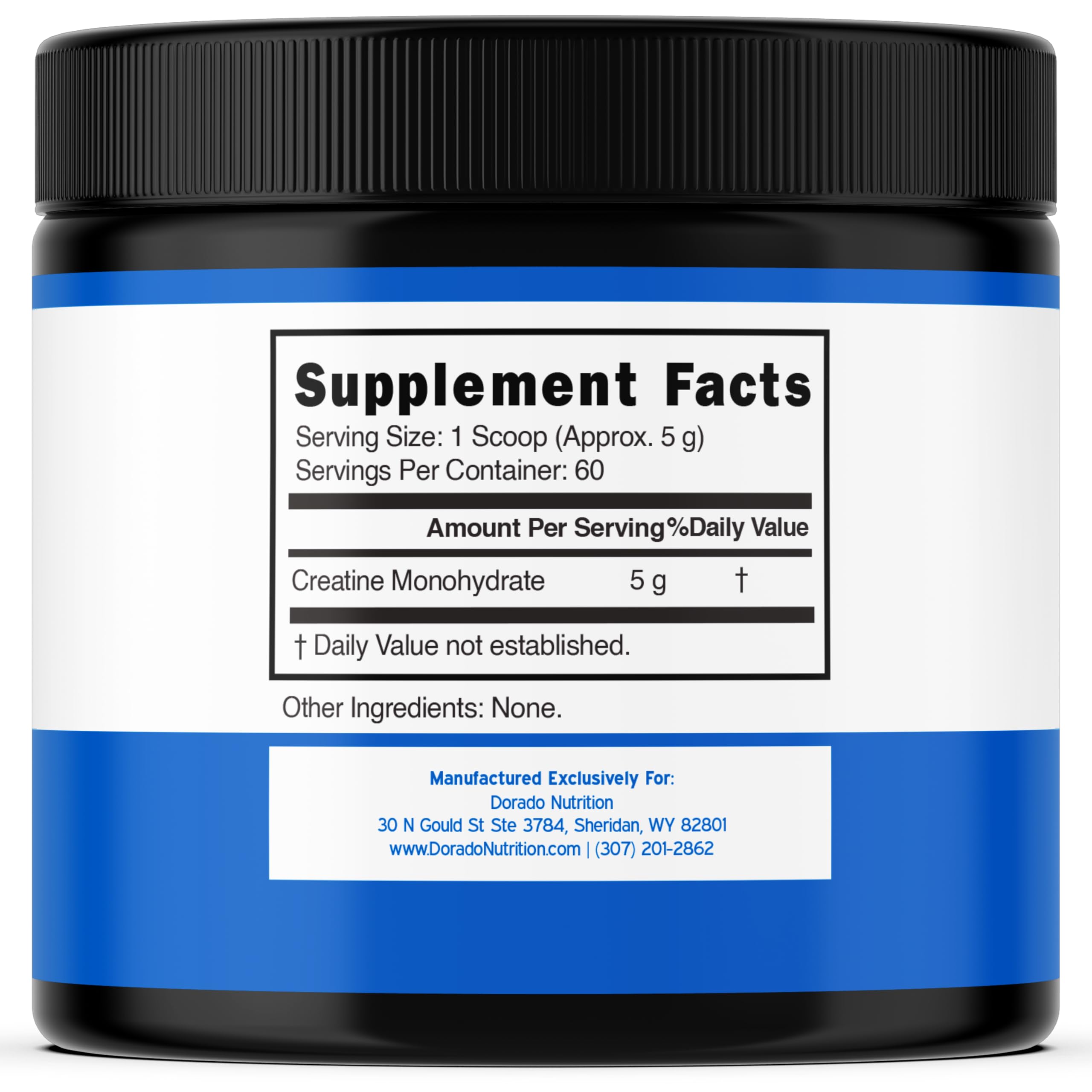 Dorado Nutrition Créatine Monohydrate 5 g — doseur inclus pour mesurer facilement.