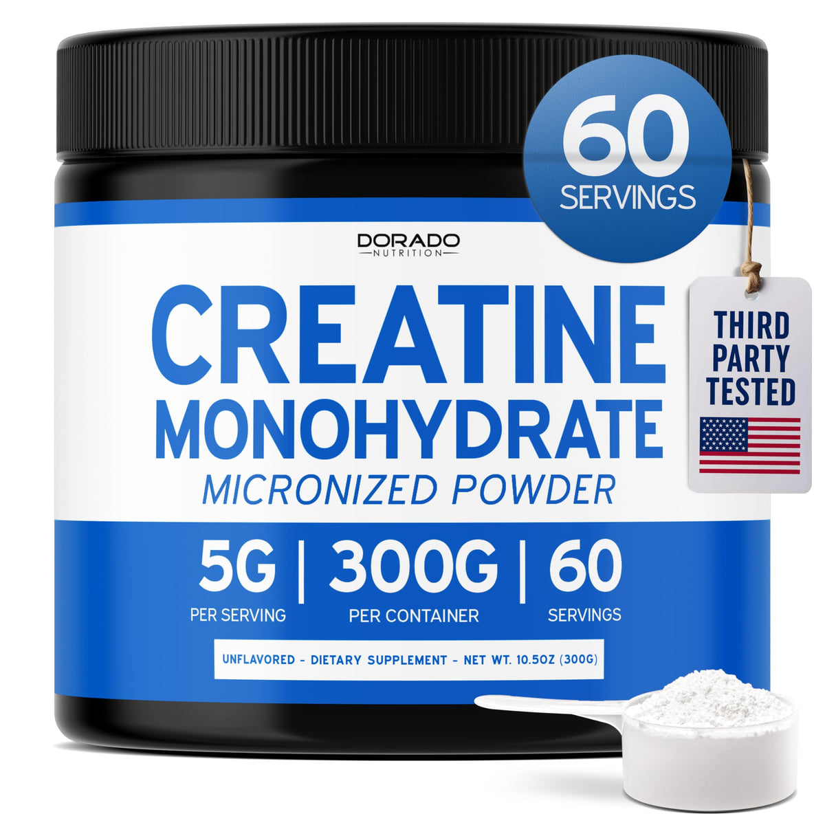 Dorado Nutrition Créatine Monohydrate 5 g — emballage pratique pour démarrer votre routine.