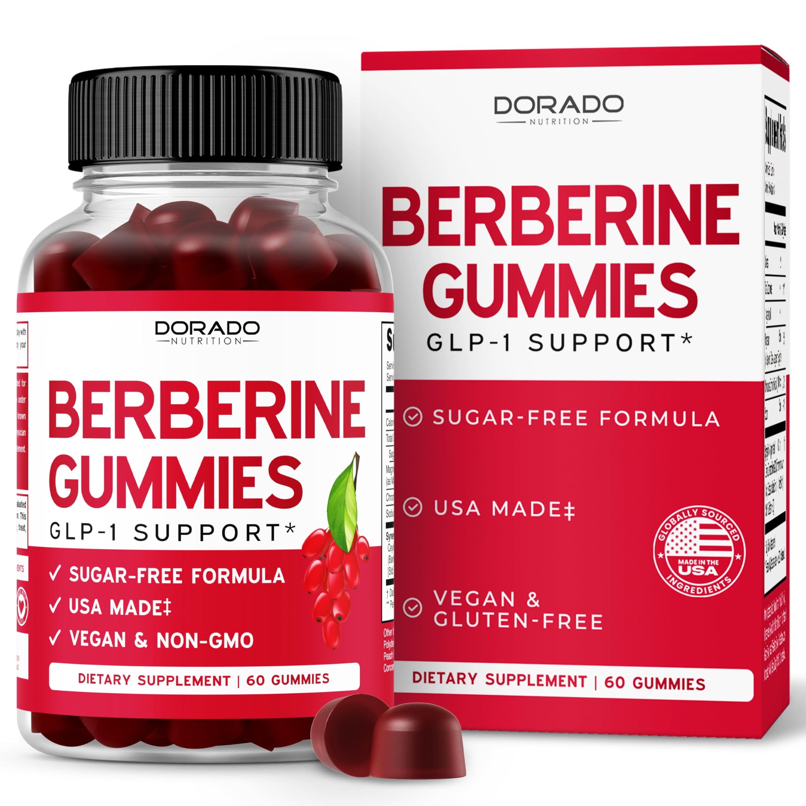 Gommes Berberine Dorado Nutrition dans une boîte de 60, pratique au quotidien