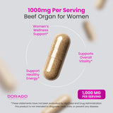 Ingrédients: foie, cœur, rein et uterus de bœuf par Dorado Nutrition.