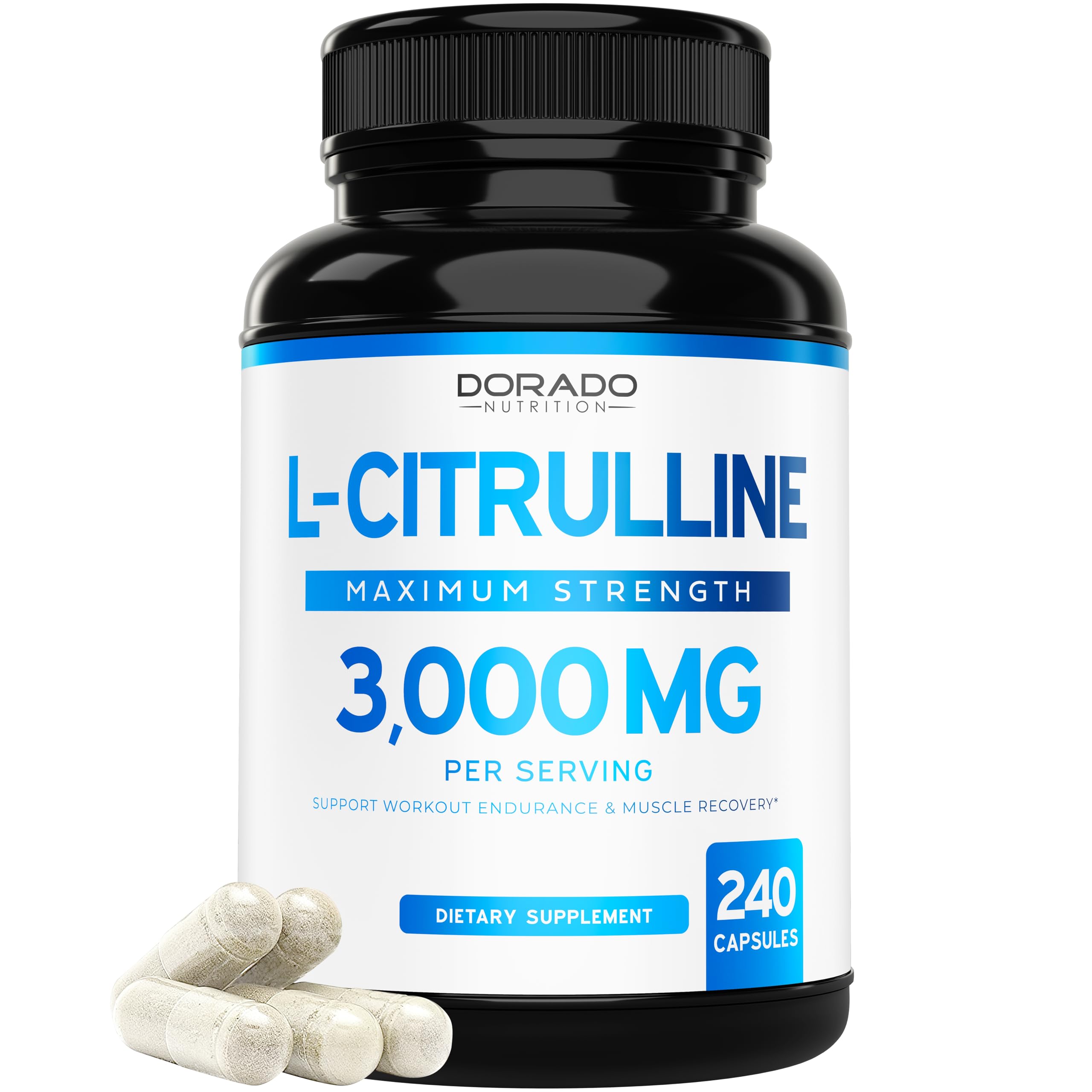 Dorado Nutrition L-Citrulline 3000mg – Bouteille prête à l’emploi pour la récupération musculaire.