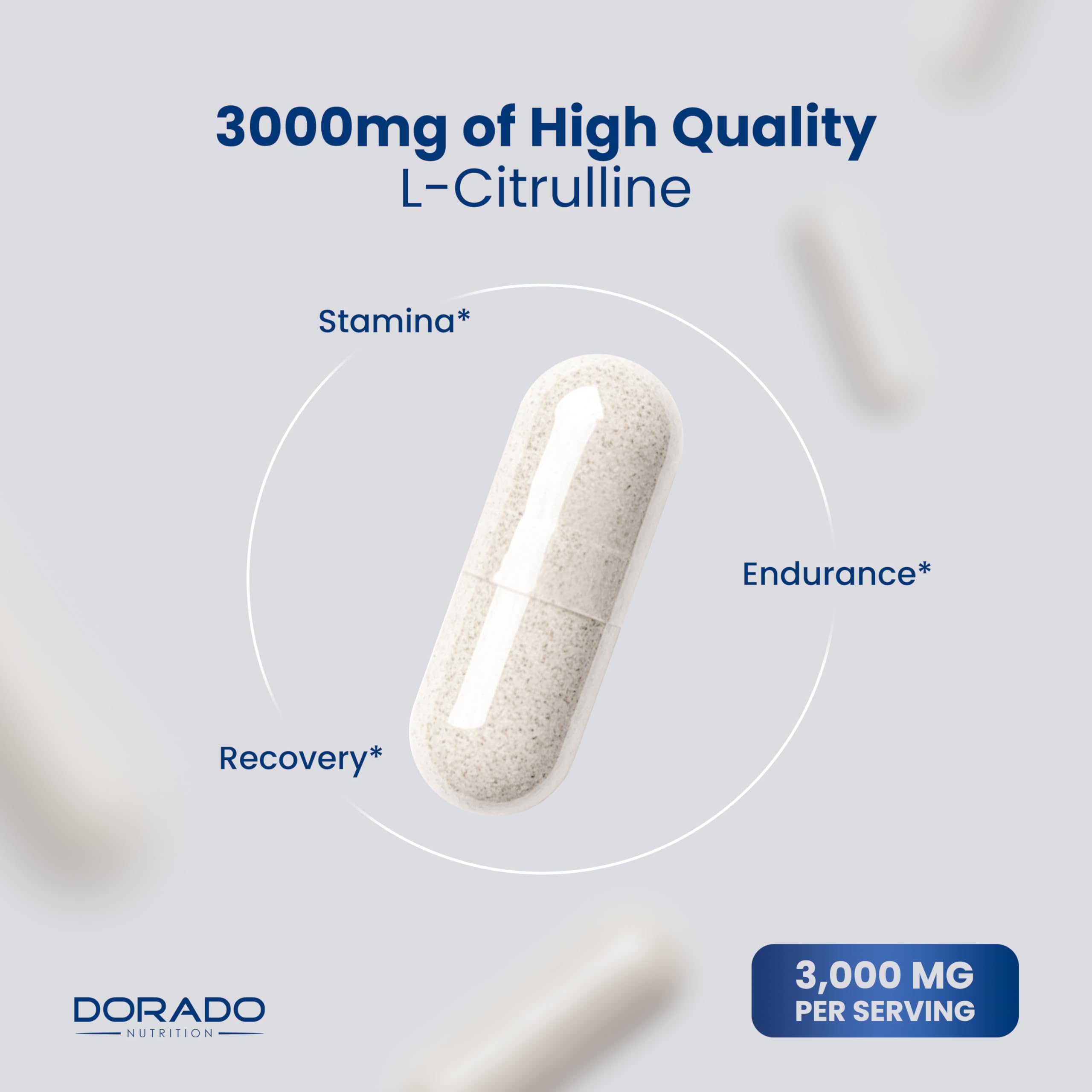 Dorado Nutrition L-Citrulline 3000mg – Dose quotidienne simple pour optimiser les séances.